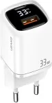 USAMS 33W USB-C + USB-A seinadapter PD3.0 QC3.0 kiirlaadimine valge CC152TC02