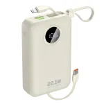 Powerbank Dudao K14+ 20000mAh 22.5W USB-C / USB-A sisseehitatud Lightningi ja USB-C kaablitega - Valge