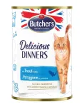 M&auml;rg kassitoit Butcher's Pet Care Delicious Dinners 400 g &mdash; forellimaitsega, t&auml;iskasvanud, s&auml;ilitusainetevaba, gluteenivaba