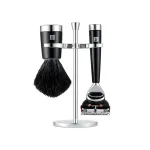 ZWILLING CLASSIC 3-osaline raseerimiskomplekt k&auml;siraseerija, pintsli ja hoidikuga - must