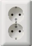 Gira Standard 55 kahekordne SCHUKO pistikupesa, puhas valge matt (078804)