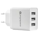 everActive SC-300 telefonilaadija 3x USB 3,4A, valge