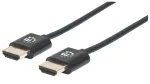 Manhattan HDMI kaabel Ethernetiga (&uuml;lipuhas), 4K@60Hz (Premium High Speed), 0,5 m, isane-isane, must, Ultra HD 4k x 2k, t&auml;ielikult varjestatud, kullatud kontaktid, eluaegne garantii