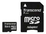 Transcend Premium microSDHC m&auml;lukaart 8 GB, klass 10, 90 MB/s, SD-adapteriga (TS8GUSDHC10)