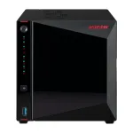 Asustor AS5404T NAS/v&otilde;rgusalvesti Intel&reg; Celeron&reg; N5105 4 GB DDR4 0 TB ADM Must