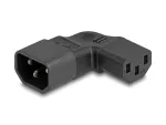 DeLOCK v&otilde;rguadapter IEC 60320 C14&ndash;C13 pistikupesa 10 A 90&deg; vasak parem Must