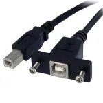 StarTech.com 3 ft paneelikinnitusega USB-kaabel B B-le - F/M, 0,91 m, USB B, USB B, USB 2.0, 0,48 Gbit/s, Must