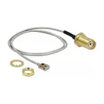 DeLOCK 89930 antennikaabel SMA pesa (paneelile paigaldatav) &ndash; MHF I LK pistik, 1,13, 0,2 m, hall/must