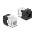 Delock 90802 Keystone moodul RJ45&ndash;LSA Cat.6 UTP, t&ouml;&ouml;riistavaba, must/valge