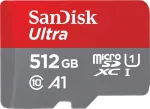 SanDisk microSDHC Ultra 512GB (UHS-1/Cl.10/100MB/s) + adapter, tahvelarvuti (00215485)