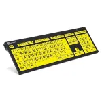 Klaviatuur Logickeyboard XL Print NERO Office USB QWERTZ Saksa Must Kollane