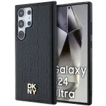 DKNY DKHMS24LPSHRPSK K&otilde;va &uuml;mbris Samsung Galaxy S24 Ultra jaoks, musta nahamustriga metalllogoga, MagSafe &uuml;hilduv