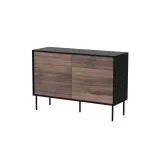 Kummut cama meble CORTINA 1D3S 120x40x81 cm, must/p&auml;hklipuu, 3 sahtlit, puitlaastplaat
