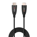 Lindy 10m Fiiberoptiline H&uuml;briid HDMI 8K60 Kaabel, 10 m, HDMI t&uuml;&uuml;p A (standard), HDMI t&uuml;&uuml;p A (standard), 48 Gbit/s, Must