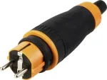 Sygonix SY-6618478 Schuko maandusega pistik TPE PC 250 V/AC must oranž IP44