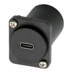 EXSYS D-Type USB-C emane-emanadapter, USB 3.2 Gen 1, paneelipaigaldus, must (EX-49158)