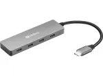 Sandberg 136-41 USB-C &ndash; 4x USB-C jaotur, USB-C 3.1, 10 Gbit/s, alumiinium, 0,15 m kaabel
