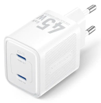 Vention FEFW0-EU vahelduvvoolu siselaadija 45 W, 2x USB-C, &uuml;hildub nutitelefon s&uuml;learvuti tahvelarvuti nutikell k&otilde;rvaklapid, valge