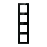 Seinaraam 4-moodulile Avatto N-TS10-Frame-B4 &mdash; must, neljakordne paigaldusraam l&uuml;lititele/pistikupesadele