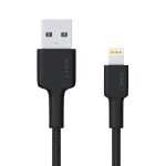 AUKEY CB-AL05 Lightning&ndash;USB-A MFi nailonkaabel, 2 m, must