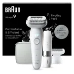 Epilaator BRAUN Silk-&eacute;pil 9 SES9-341 &mdash; 40 pintsetti, Wet & Dry, 50 min aku, 2 kiirust, valge