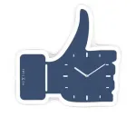 NeXtime kell 3072bl Thumbs up, 40,5x41,5 cm, seinakell, sinine/h&otilde;bedane