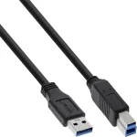 USB 3.2 Gen.1 kaabel Type A-pistik / Type B-pistik InLine 35310 1m must