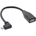 InLine Micro USB OTG adapterkaabel Micro-B-pistik nurga all USB A emasele 0,1 m