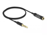 Audio pikenduskaabel DeLOCK 66074 3,5 mm 4 pin isane pistik emasele Ultra &otilde;huke 0,5 m must