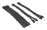 DELOCK PSU pikenduskaablikomplekt 30 cm, 6-osaline varrukaga (1&times;24‑kontaktiline ATX, 2&times;4+4‑kontaktiline EPS, 3&times;6+2‑kontaktiline PCIe) must