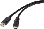 Renkforce DisplayPort / HDMI &uuml;henduskaabel 20,00 m RF-4596876 kullatud pistikukontaktidega Must [1x DisplayPort pistik - 1x HDMI-pistik] (RF-4596876)