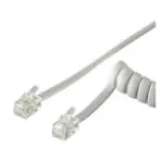 Wentronic Goobay telefonitoru spiraalkaabel CCA (vaskkattega alumiinium), valge, 2 m - RJ10-pistik (4P4C) RJ10-pistikule (4P4C) (50246)