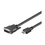 Wentronic Goobay HDMI&trade; / DVI-D kaabel, must, 1 m - 19 kontaktiga HDMI&trade;-pistik> DVI-D (18+1) pistik (50579)