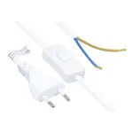 Good Connections Euro toitekaabel Euro-pistik t&uuml;&uuml;p C (sirge) kuni eemaldatud isolatsiooniga otsteni, l&uuml;litiga, valge, 0,75 mm&sup2;, 1,5 m (P0386-W015)
