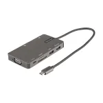 StarTech.com USB-C multipordiadapter &ndash; HDMI 4K 30 Hz v&otilde;i VGA reisidokk &ndash; 5 Gbps USB 3.0 jaotur (USB-A / USB-C pordid) &ndash; 100 W toiteedastus &ndash; SD/microSD &ndash; GbE &ndash; 30 cm kaabel &ndash; USB-C minidokk