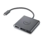 DELL Adapter USB-C - HDMI/DP toitel&auml;bip&auml;&auml;suga, juhtmega, USB 3.2 Gen 2 (3.1 Gen 2) USB-C, must, 3840 x 2160 pikslit, Dell, 3840 x 2160 pikslit
