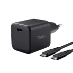 Laadija TRUST Maxo Ultra-small 65W GaN USB-C must 2 m kaabliga