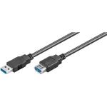 Wentronic Goobay USB 3.0 SuperSpeed pikenduskaabel, must, 3 m - USB 3.0-pistik (t&uuml;&uuml;p A) > USB 3.0-pesa (t&uuml;&uuml;p A) (93999)