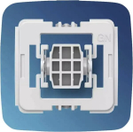 Adapter for Gira new generation light switch eQ-3 Homematic IP &mdash; nupud, juhtmevaba, valge plastik, 55&times;21&times;51 mm