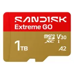 SanDisk Extreme GO microSDXC 1 TB UHS-I m&auml;lukaart, lugemiskiirus kuni 240 MB/s, V30, A2