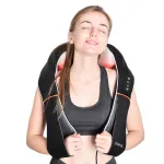 RENPHO U-Neck 1 Shiatsu kaela- ja &otilde;lamassaažiseade soojendusega, 8 kahesuunalist p&ouml;&ouml;rlevat s&otilde;lme, 3 kiirustaset, must