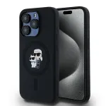 Karl Lagerfeld KLHMP15LSCMKCRHK iPhone 15 Pro 6.1 Must k&otilde;va silikoon&uuml;mbris Karl & Choupette MagSafe