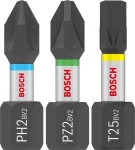 Bosch Kruvikeeraja otsikute komplekt PRO Impact PH2 PZ2 T20 T25 T30 x5 25 tk (2608521U63)