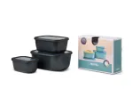 Mepal Cirqula Multi Bowl Set 3-Piece, Nordic Black