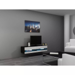 TV alus Cama Meble VIGO NEW 30/140/40, 1400&times;400&times;300 mm, must pealispind, puitlaastplaat, must raam