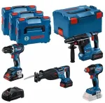 Kruvikeeraja BOSCH 18V COMBO KIT GSR 18V-90C GDX 18V-210C GBH 18V-24C GSA 18V-28 1xPC4.0Ah 2xPC5.5Ah