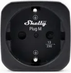 Shelly Plug M Gen3 musta v&auml;rvi nutikas pistik energiam&otilde;&otilde;tmisega, 13A, Wi-Fi ja Bluetooth