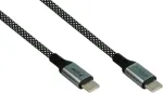 GoodConnections Magnetic USB 2.0 spiraalkaabel 60W USB-C - USB-C, must/valge, 1m 2060-MT010SW