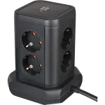 Pistikupesade torn Brennenstuhl 1153560010 &mdash; 8 pistikupesa, 2&times;USB-A, 1&times;USB-C, must