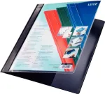 LEITZ Exquisit esitluskaust eesmise taskuga, A4 &uuml;lisuur, PVC k&otilde;vakile, must, l&auml;bipaistev kaas 4193-00-95